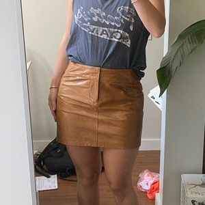 Vintage Gap Chestnut leather mini skirt